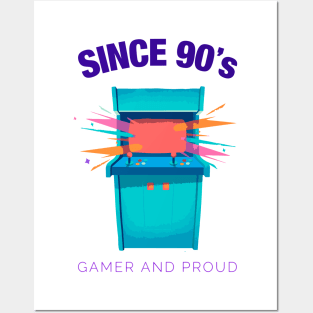 Since 90s Gamer and Proud - Gamer gift - Retro Videogame Posters and Art